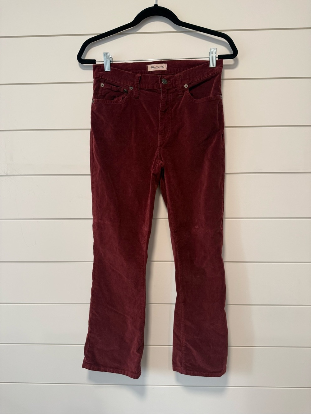 Madewell Velvet Bootcut Pants in Burgundy Size 27 Cali Demi Boot Cut
